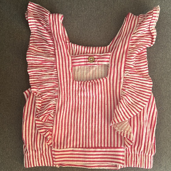 Jessica Simpson Striped Ruffle Top - Picture 2 of 5